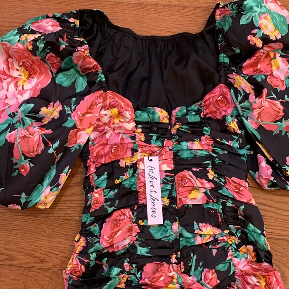NWT FOR LOVE AND LEMONS FLORAL MINI DRESS - Picture 4 of 4